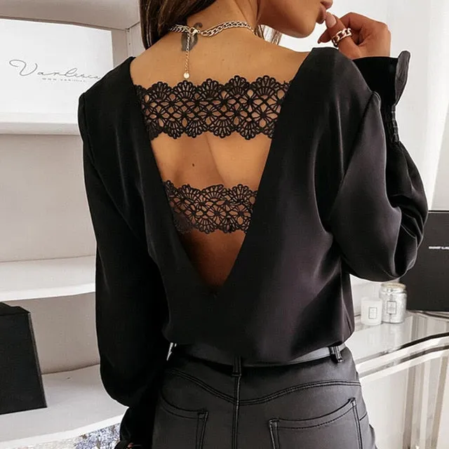 2021 Spring Lace Crochet Blouse Shirt Fashion Women O Neck Batwing Sleeve Pullover Tops Sizes S - 2 XL