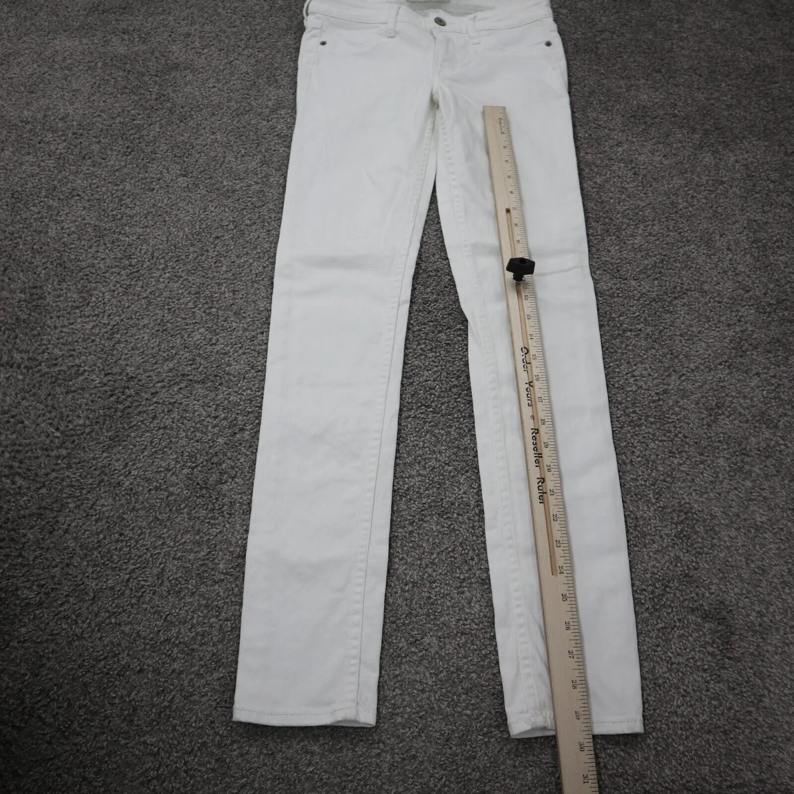 Abercrombie & Fitch Women Jeans Slim Skinny Leg Low Rise Pocket White SZ W24XL31