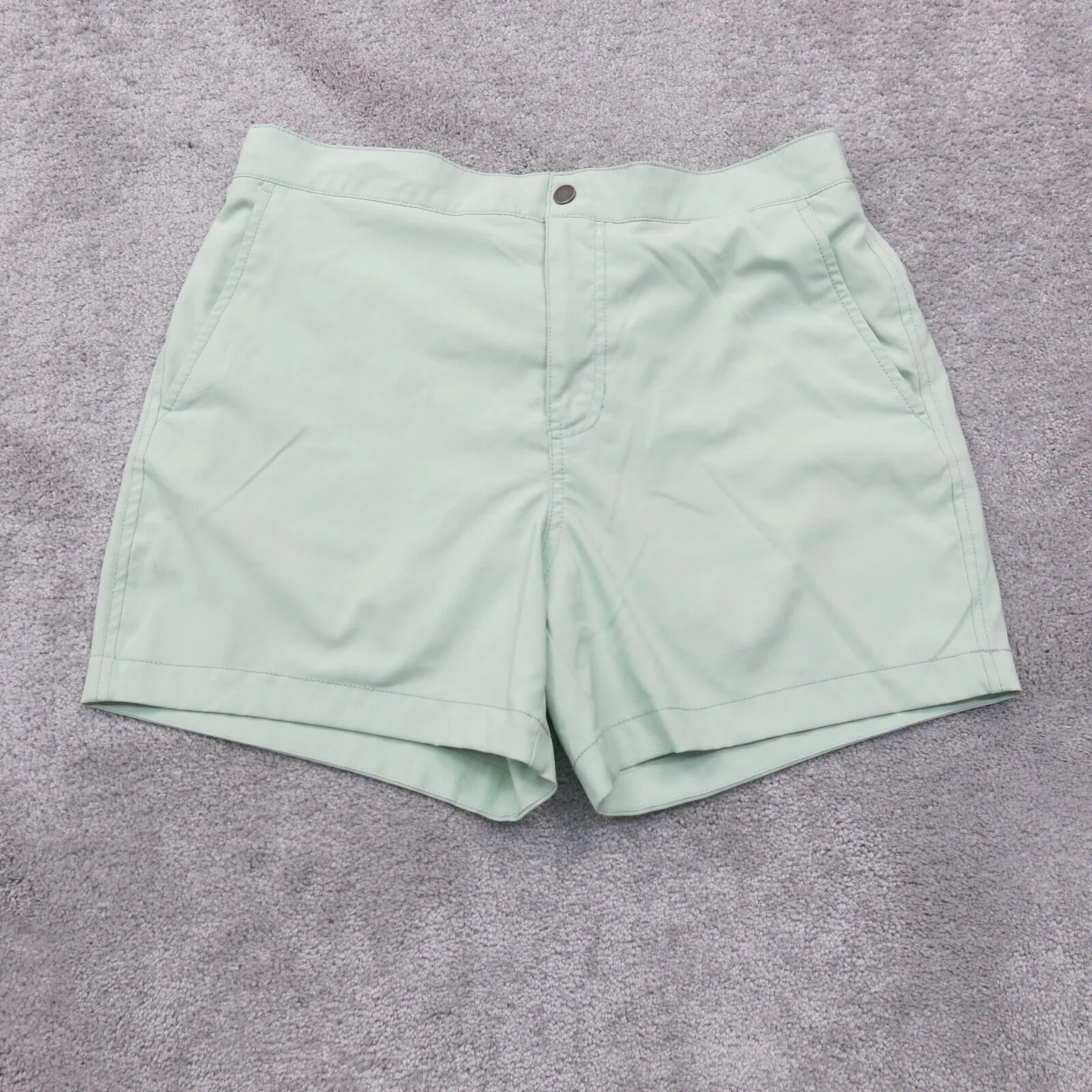 Abercrombie & Fitch Women Stretch Chino Shorts High Rise Pockets Mint Green SZ M