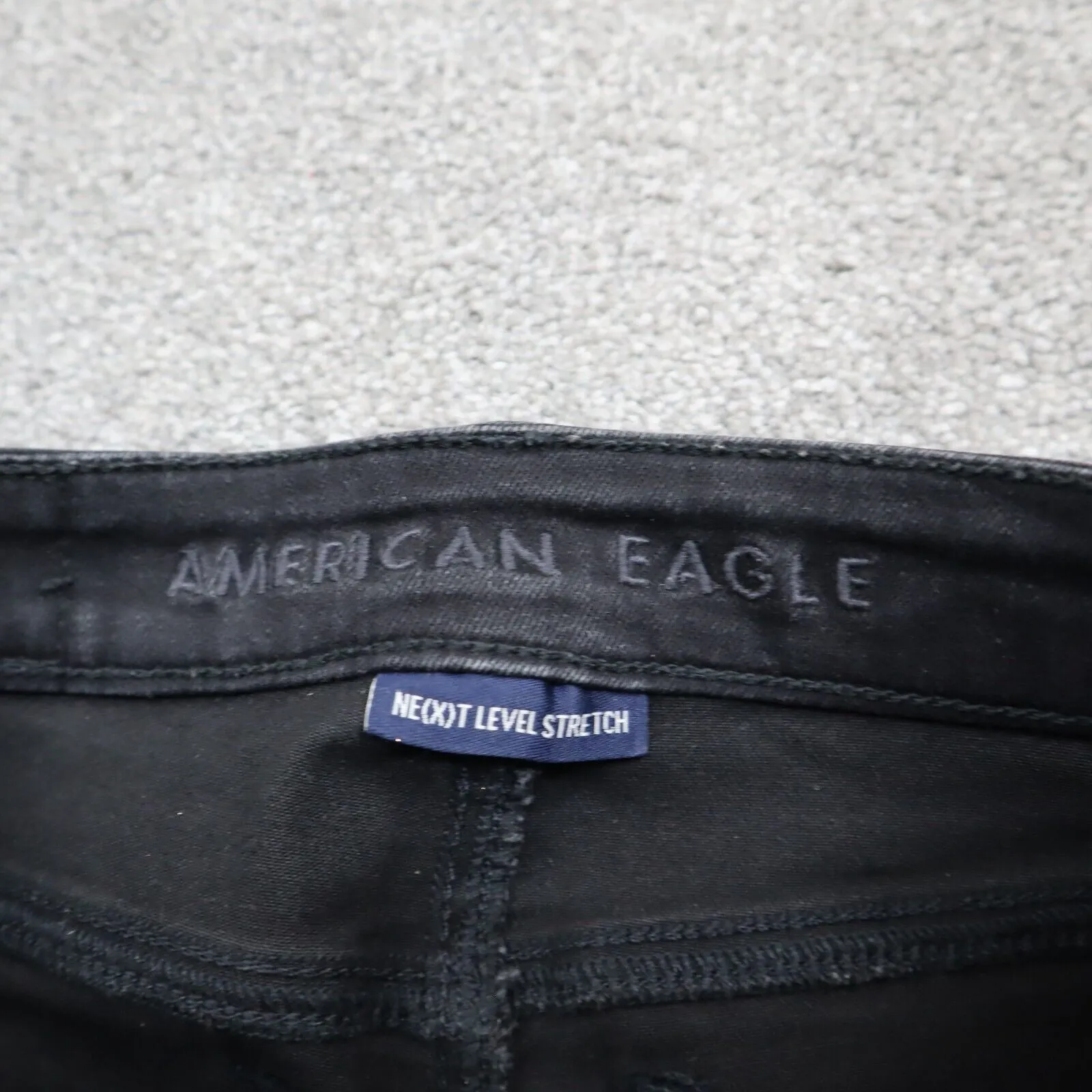 American Eagle Next Level Stretch Women Jeans Short Distressed Black Size 00