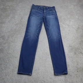 American Eagle Womens Jeans Denim Stretch Skinny Leg Mid Rise Blue Size 4