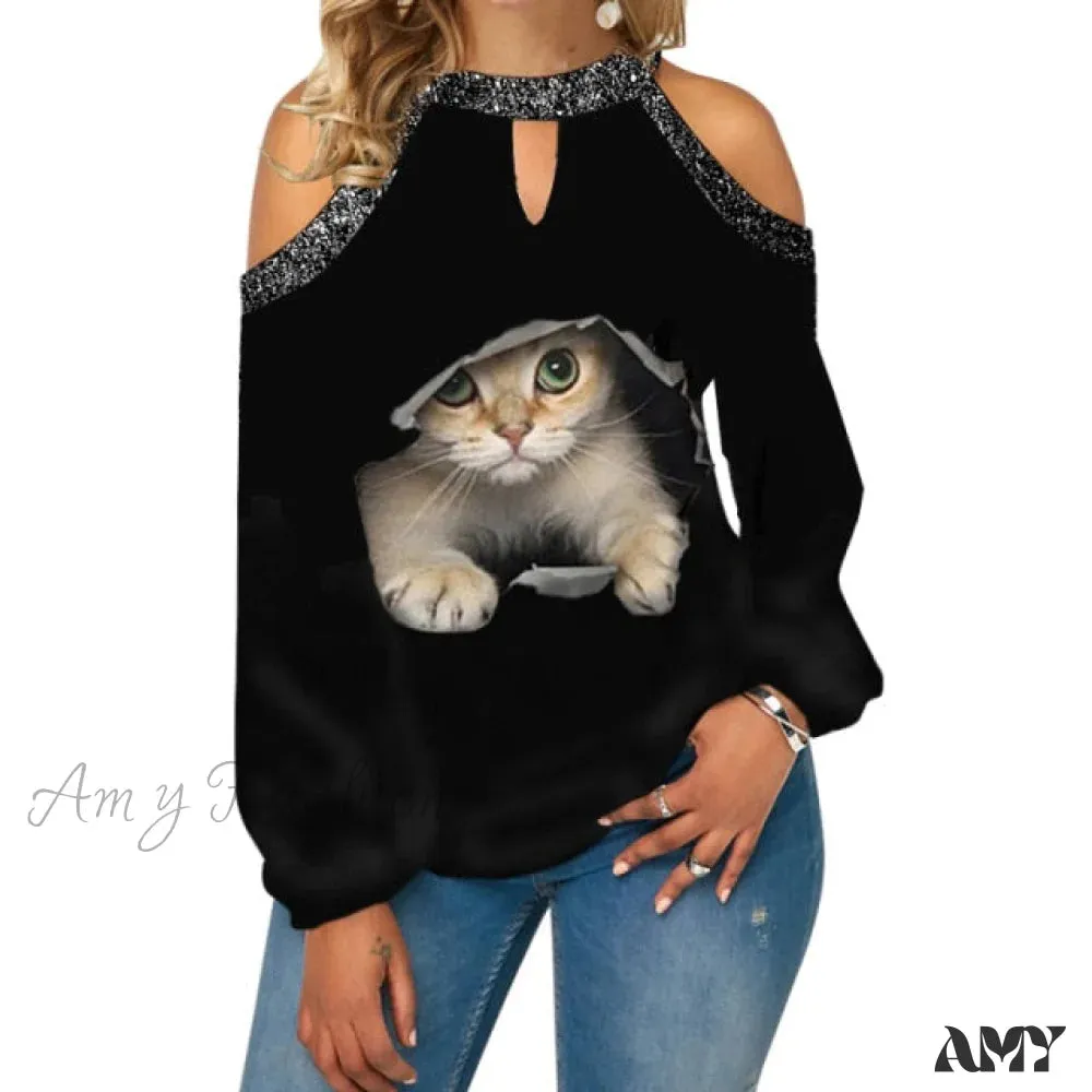 Amy Fashion - Casual Off Shoulder Loose Pullover Top