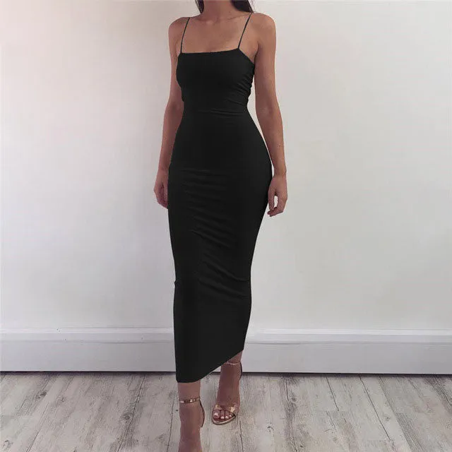 Bodycon Spaghetti Strap Maxi Dress