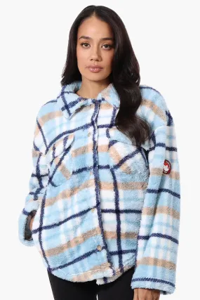 Canada Weather Gear Plush Plaid Lightweight Jacket - Blue