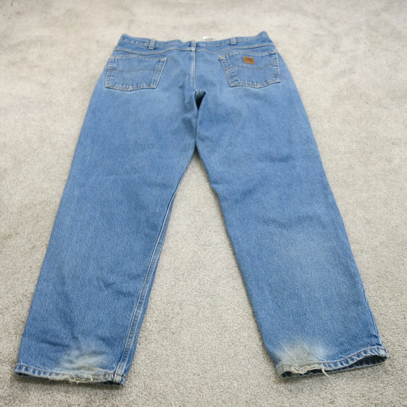 Carhartt Jeans Mens 38X32 Blue Denim Stretch Straight Leg Mid Rise 100% Cotton