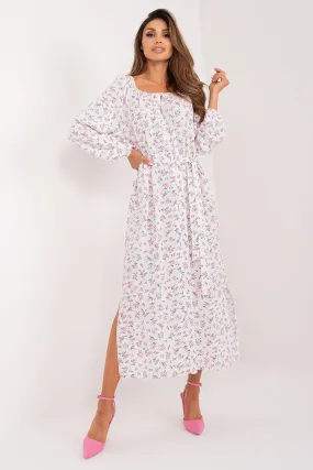 Charming Vintage Floral Viscose Maxi Dress for Summer Adventures