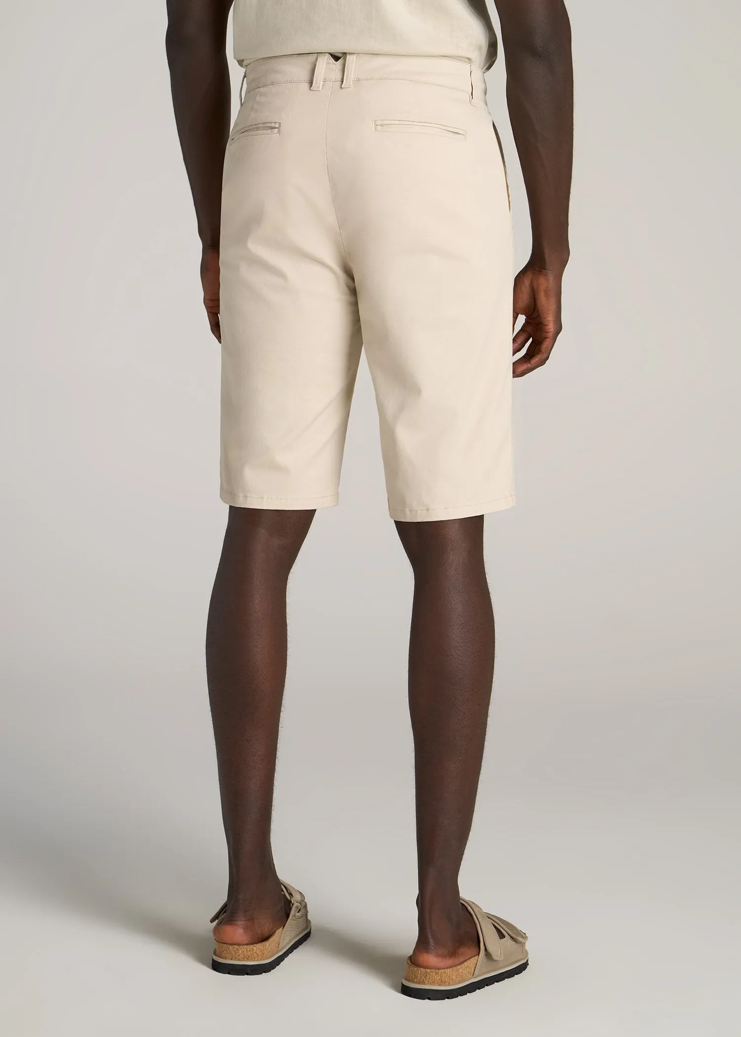 Chino Shorts for Tall Men in Soft Beige