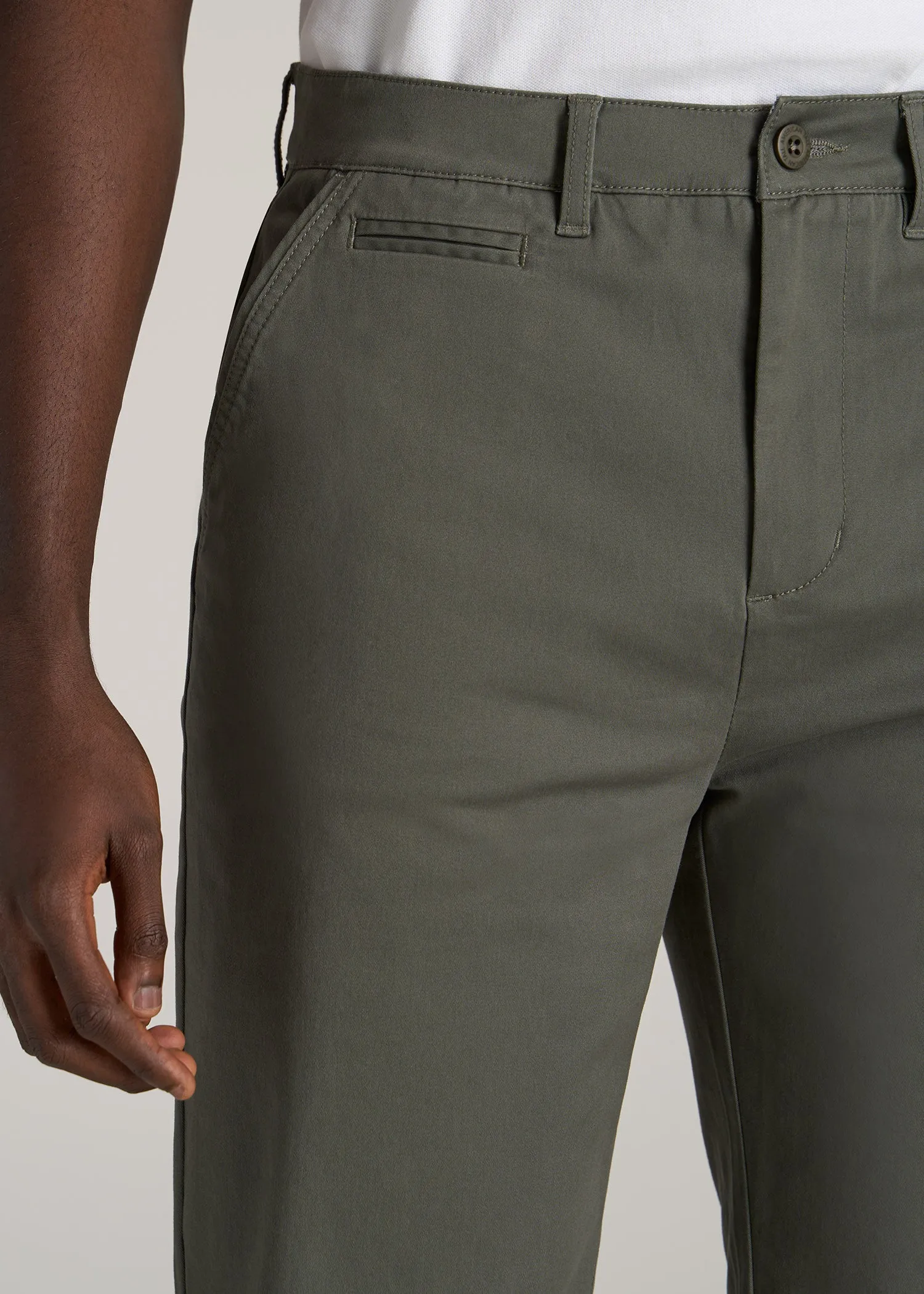 Chino Shorts for Tall Men in Spring Olive