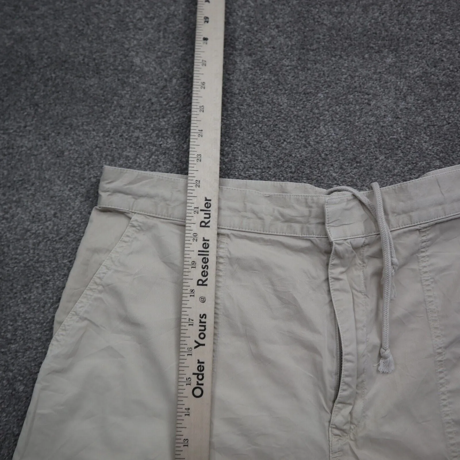 Columbia Men Chino Shorts Drawstring Pockets 100% Cotton Beige Gray SZ Taille 42