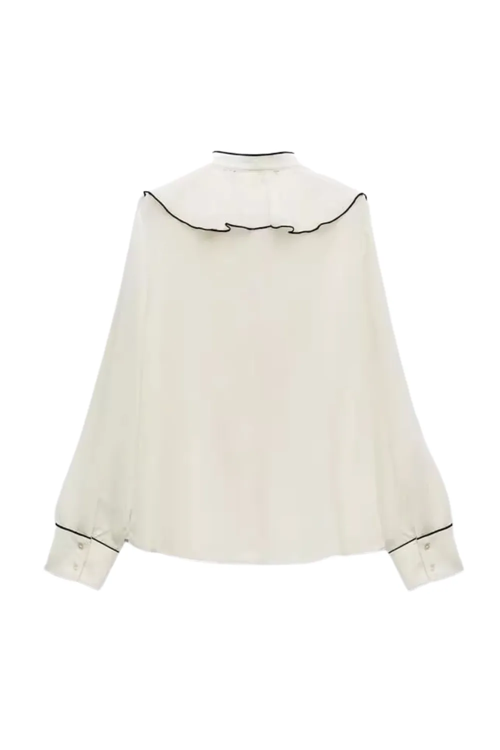 'Emily' V-neck Ruffled Long Sleeved Blouse