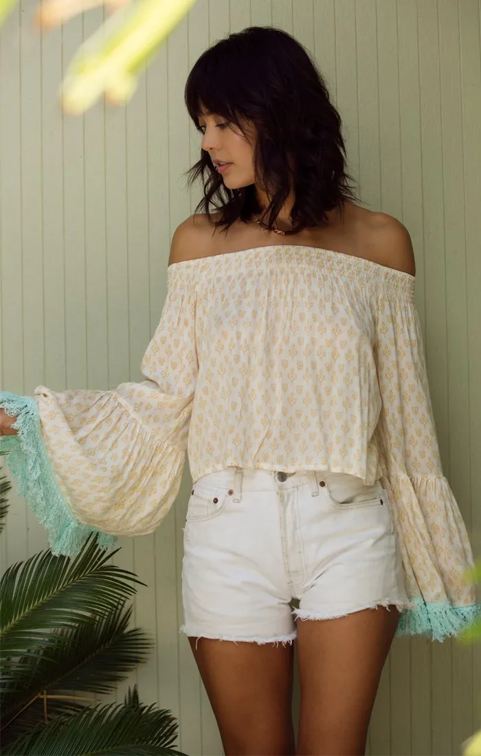 GOLD GYPSY OFF SHOULDER TOP