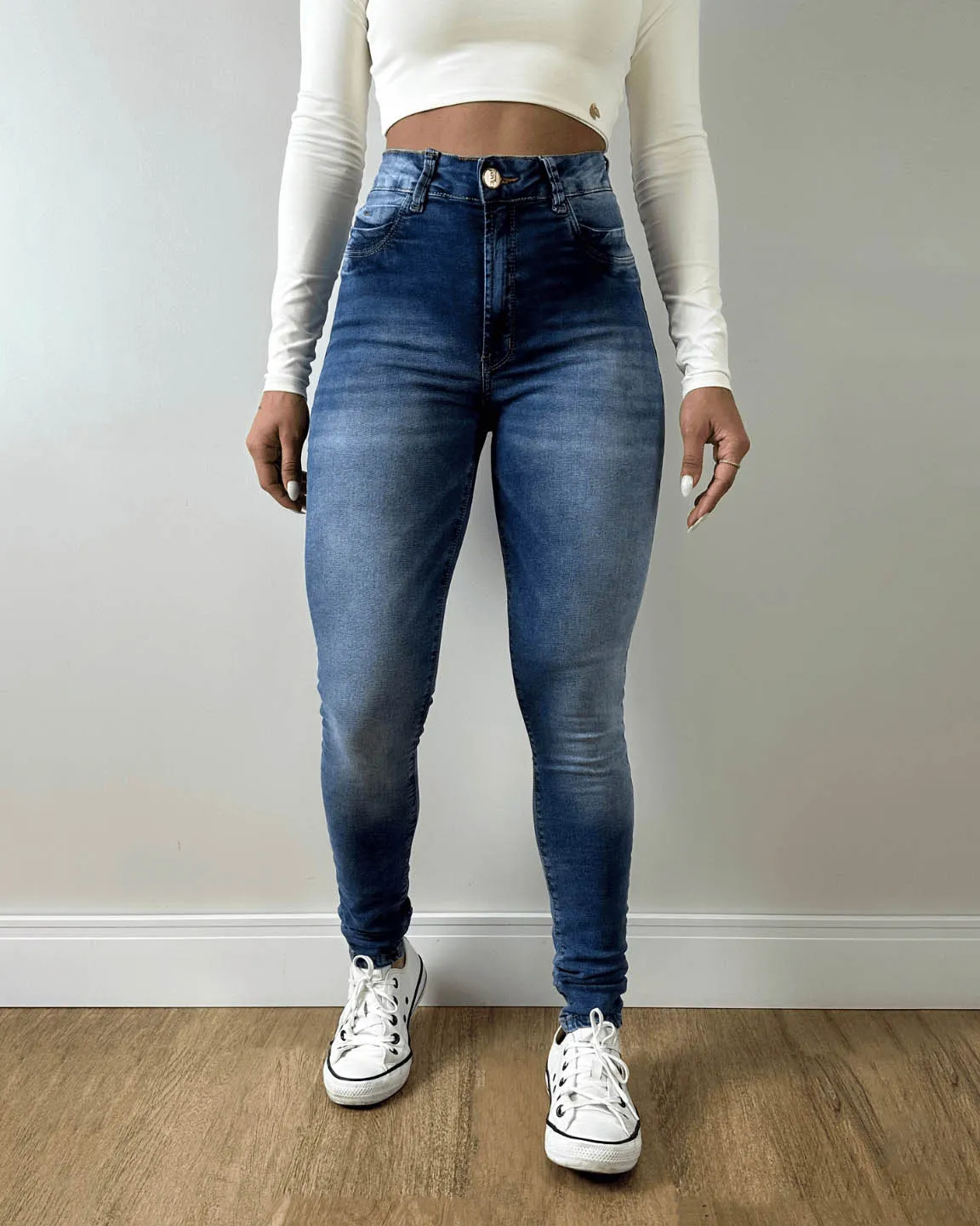 High-Rise Stretch-Jeans im angesagten Stil