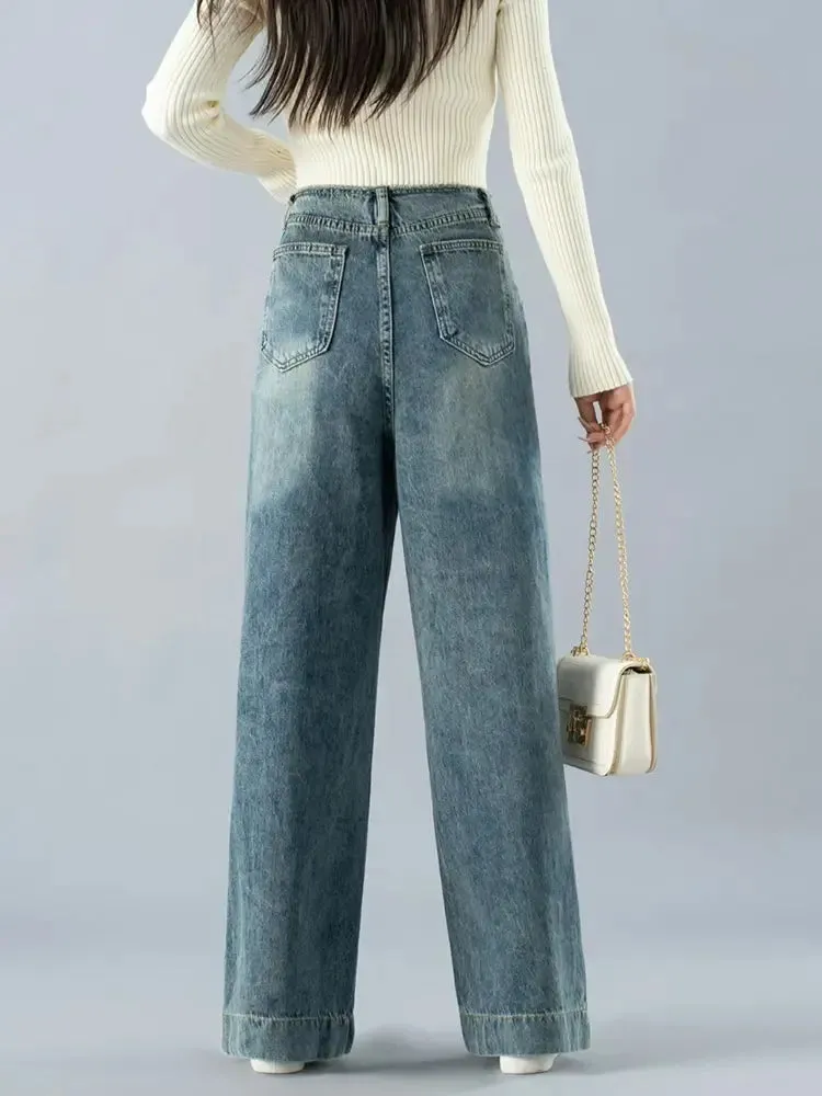 High-Waisted Wide-Legged Denim