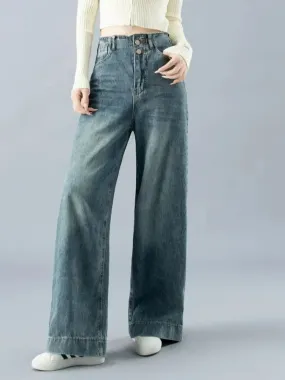 High-Waisted Wide-Legged Denim