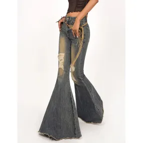 Korean Wide-legged Women's Bell-bottoms Denim Pants