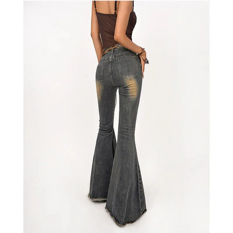 Korean Wide-legged Women's Bell-bottoms Denim Pants