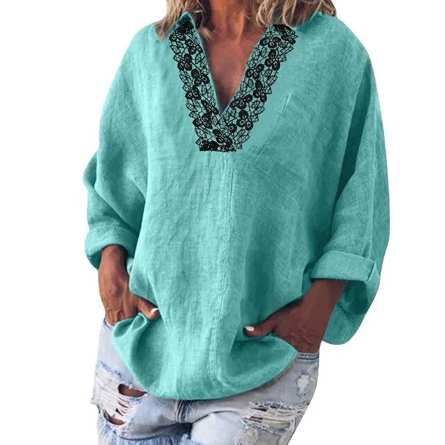 Lace V-Neck Blouse