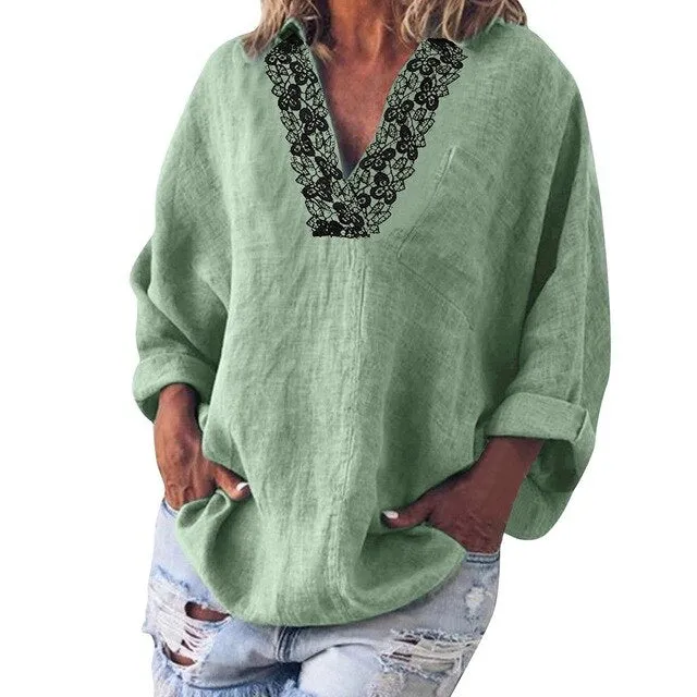 Lace V-Neck Blouse