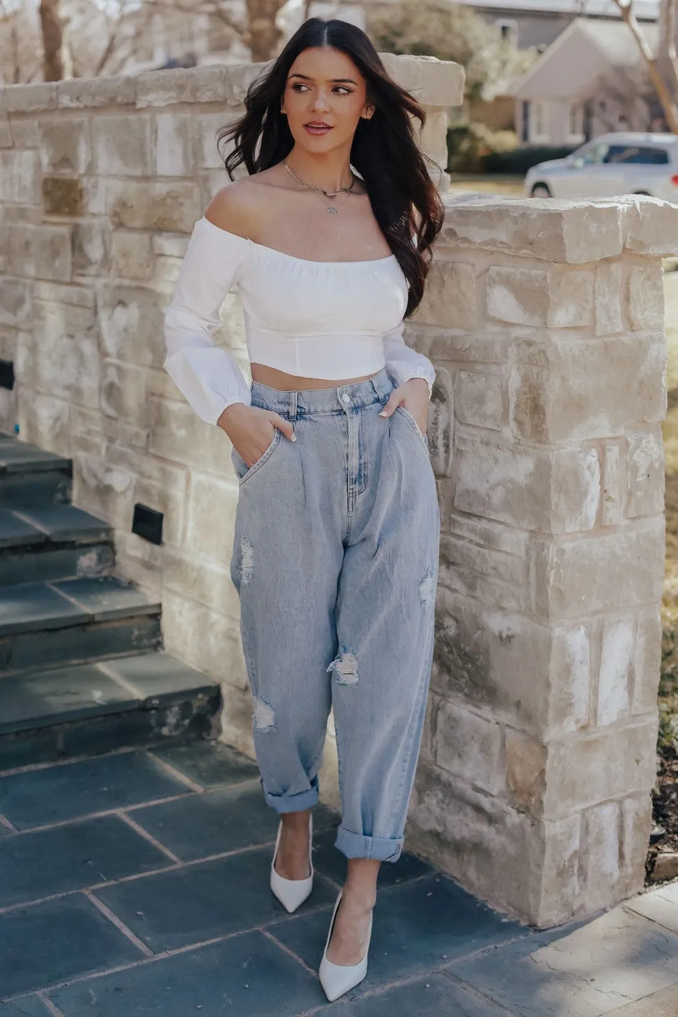 Lena Off Shoulder Top (WHITE)