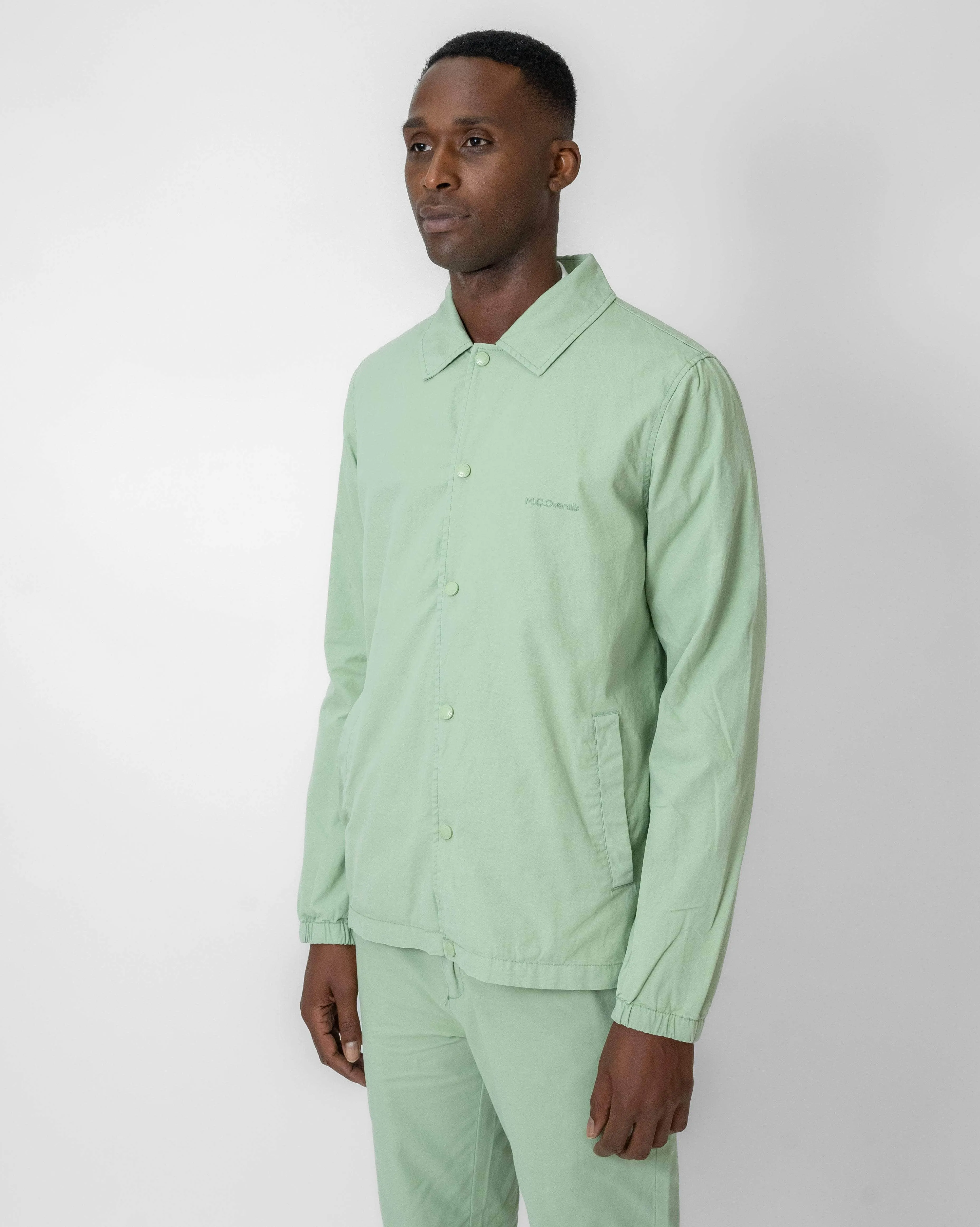 Lightweight Cotton Coach Jacket Dark Mint