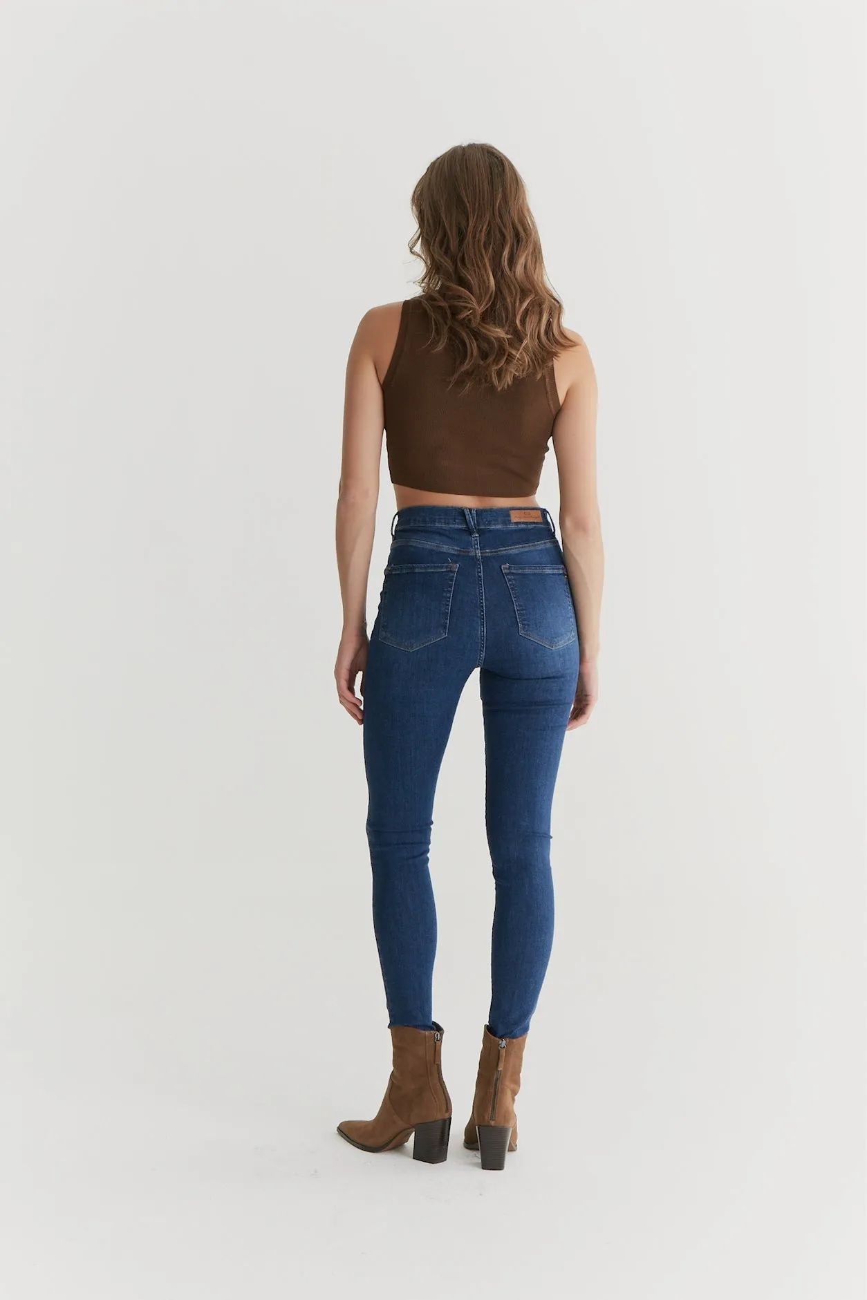 Lisa - Ultra High Waist Skinny Jeans - Dark Blue