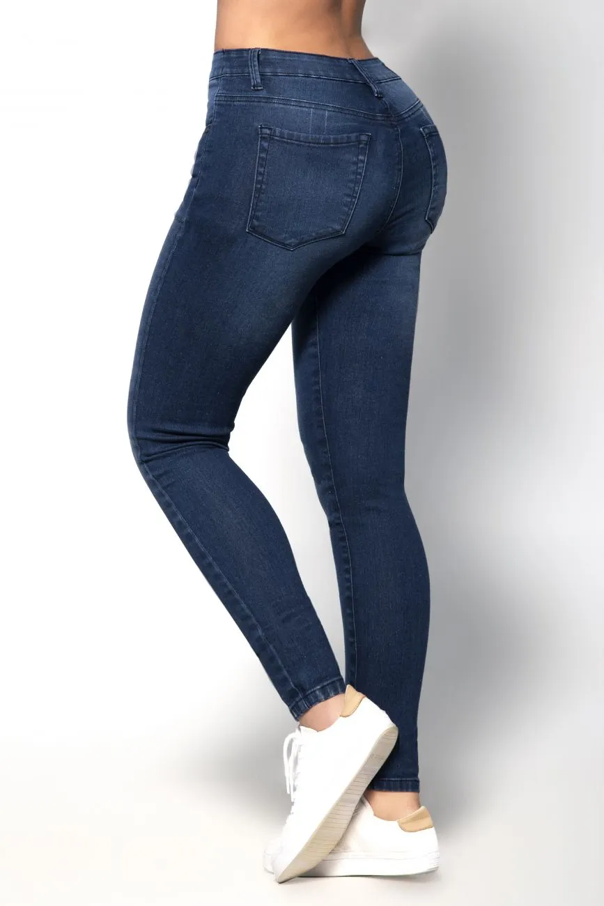 Mapale D Butt Lifting Jeans with Body Shaper Color Blue