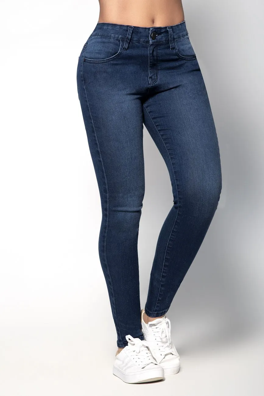 Mapale D Butt Lifting Jeans with Body Shaper Color Blue