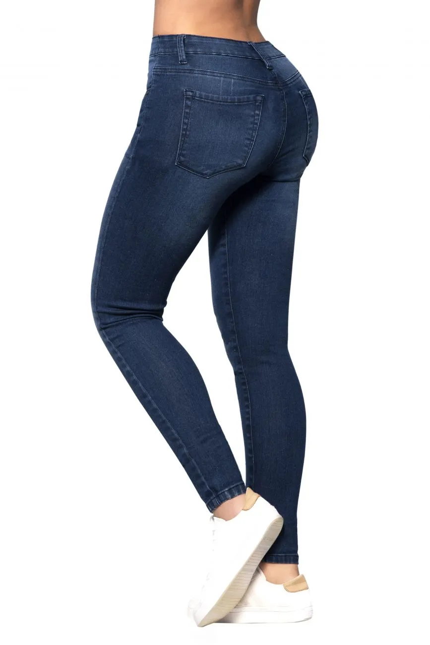 Mapale D Butt Lifting Jeans with Body Shaper Color Blue