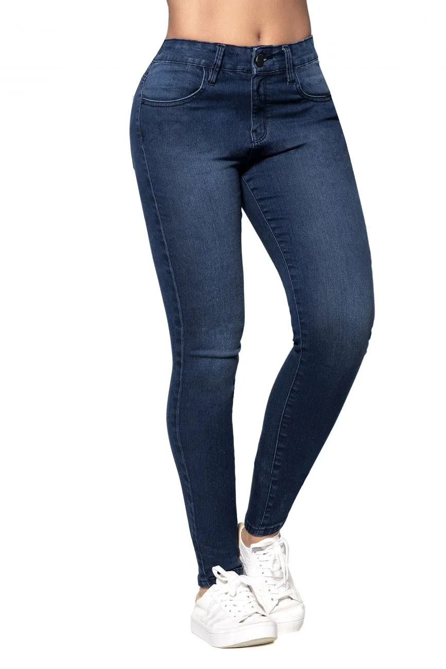 Mapale D Butt Lifting Jeans with Body Shaper Color Blue