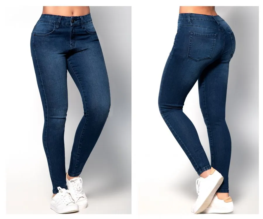 Mapale D Butt Lifting Jeans with Body Shaper Color Blue