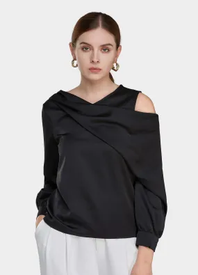 MECALA Women's Off Shoulder Satin Blouses Tops