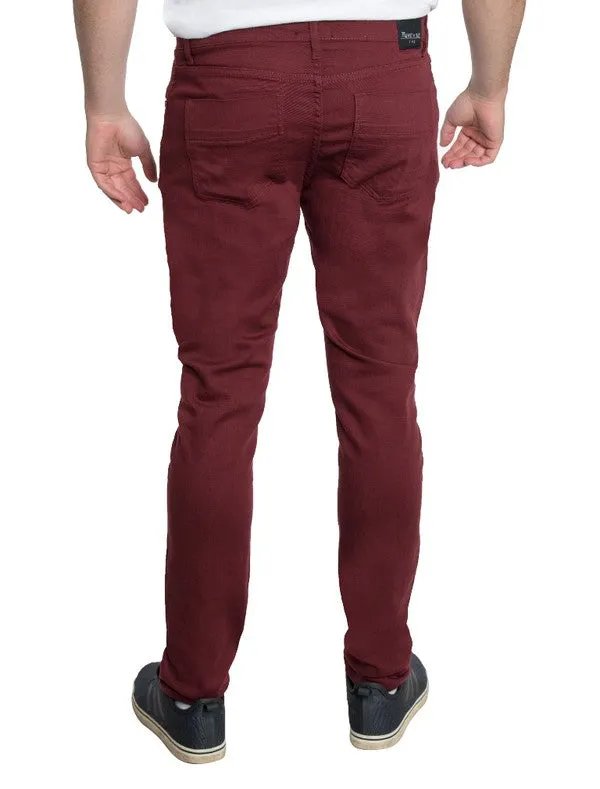 Men's Skinny Jeans in Burgundy