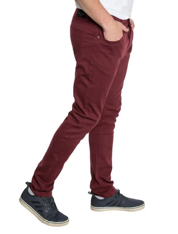 Men's Skinny Jeans in Burgundy