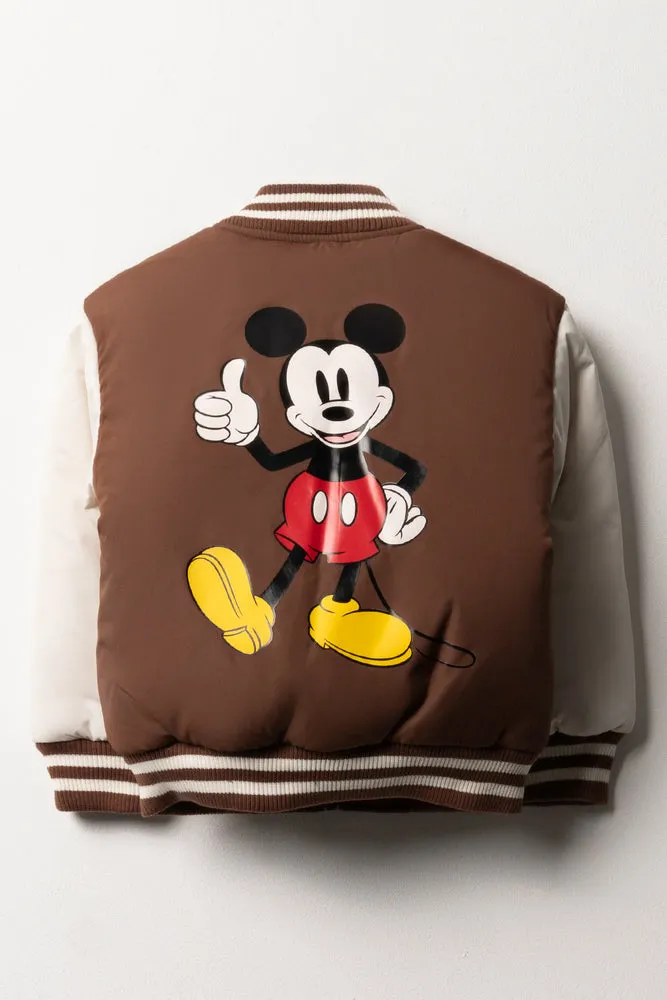 Mickey Mouse Bomber Jacket Brown