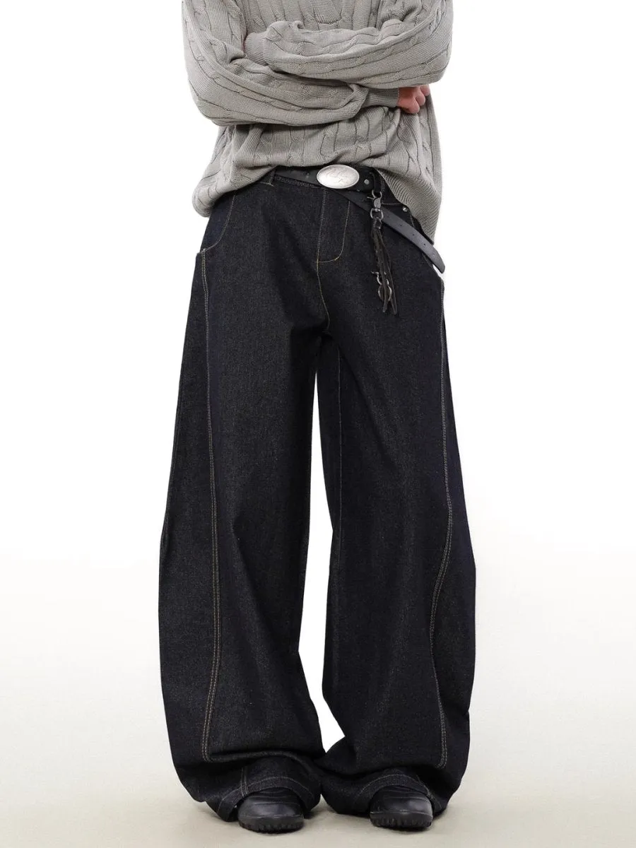 【MRNEARLY】wide-legged loose jeans  na1750