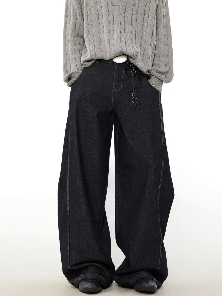 【MRNEARLY】wide-legged loose jeans  na1750