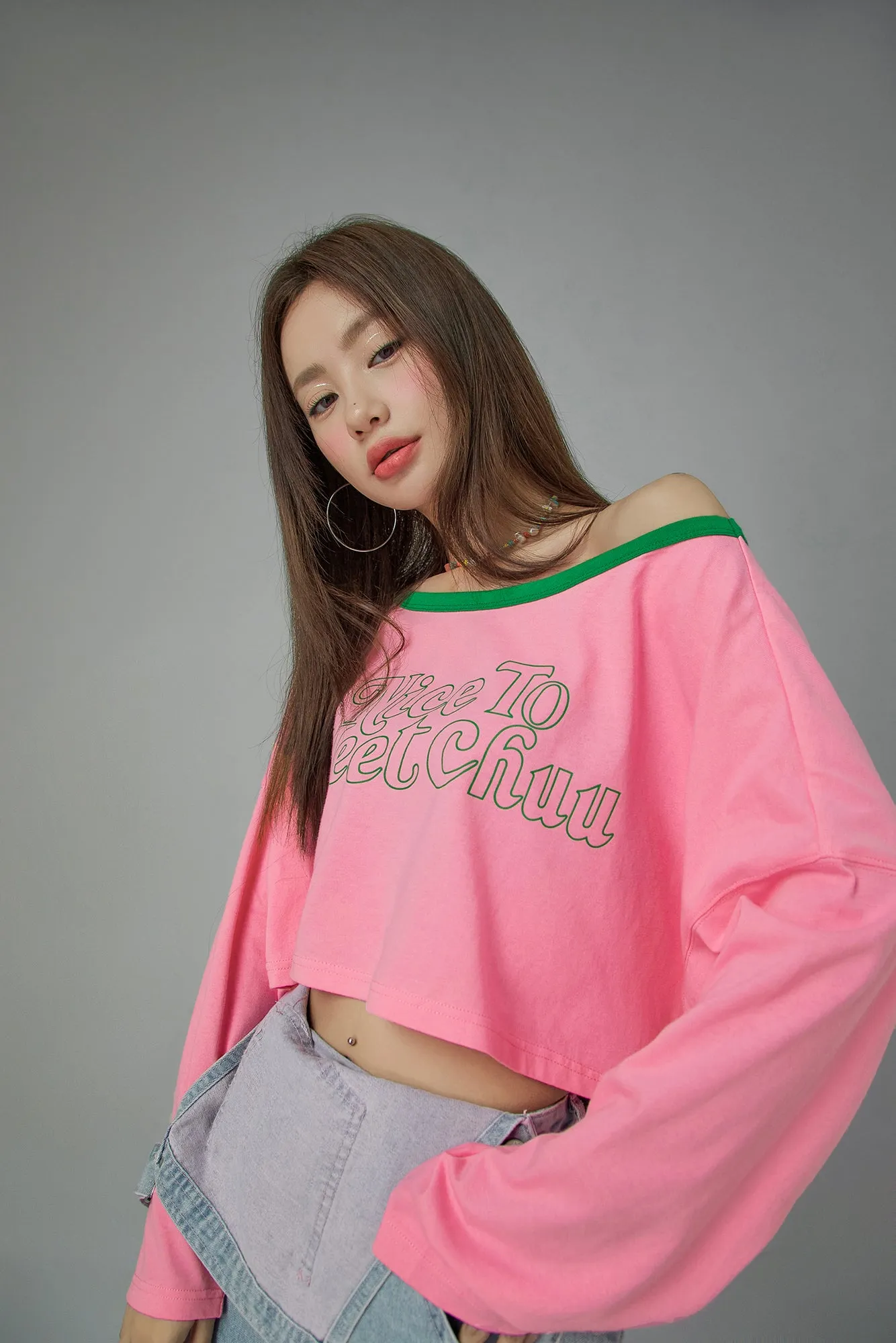 Nice To Meet Chuu Off Shoulder Top