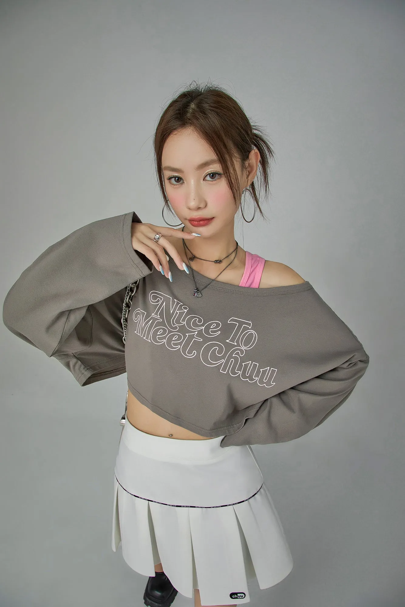 Nice To Meet Chuu Off Shoulder Top