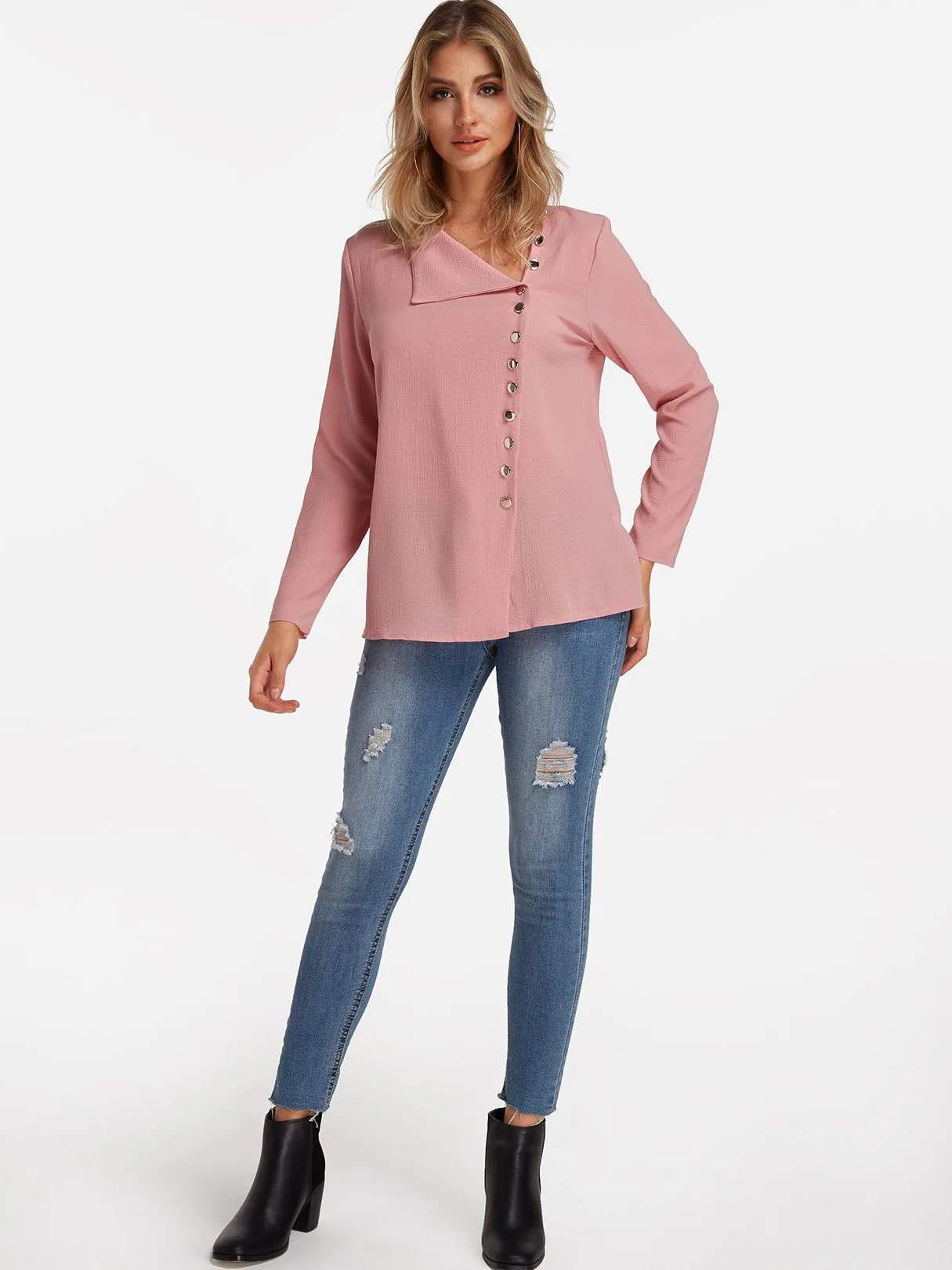 OEM ODM V Neck Irregular Fashion Shirt