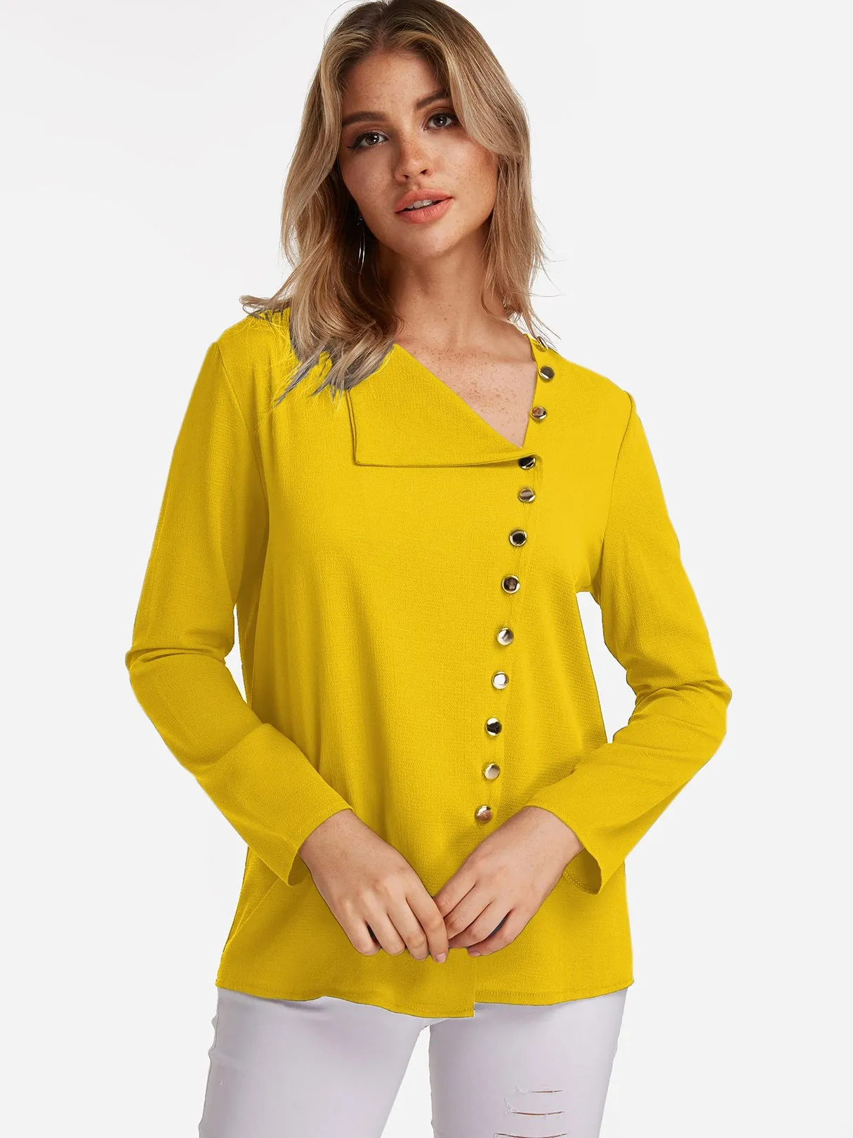 OEM ODM V Neck Irregular Fashion Shirt