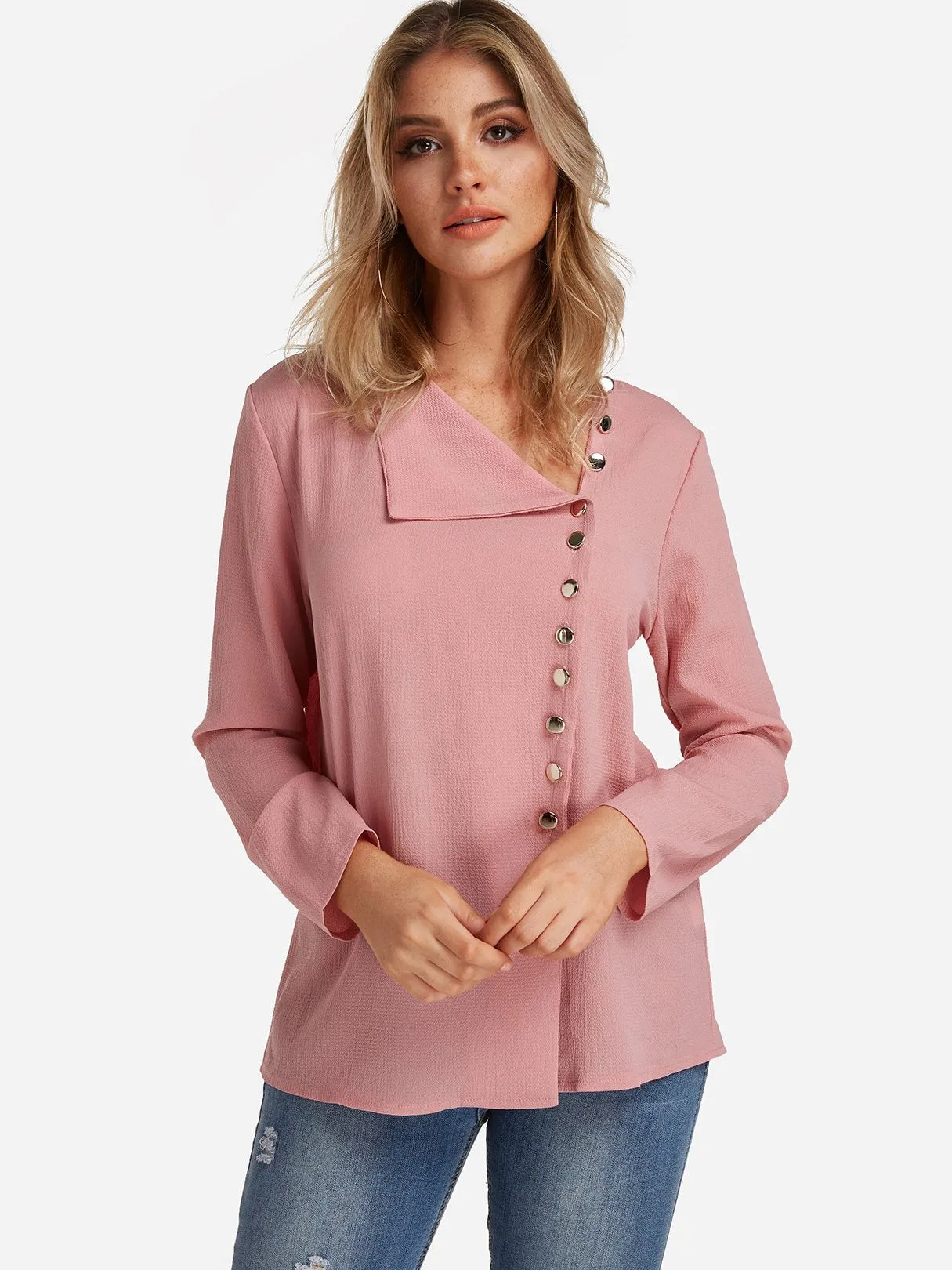 OEM ODM V Neck Irregular Fashion Shirt