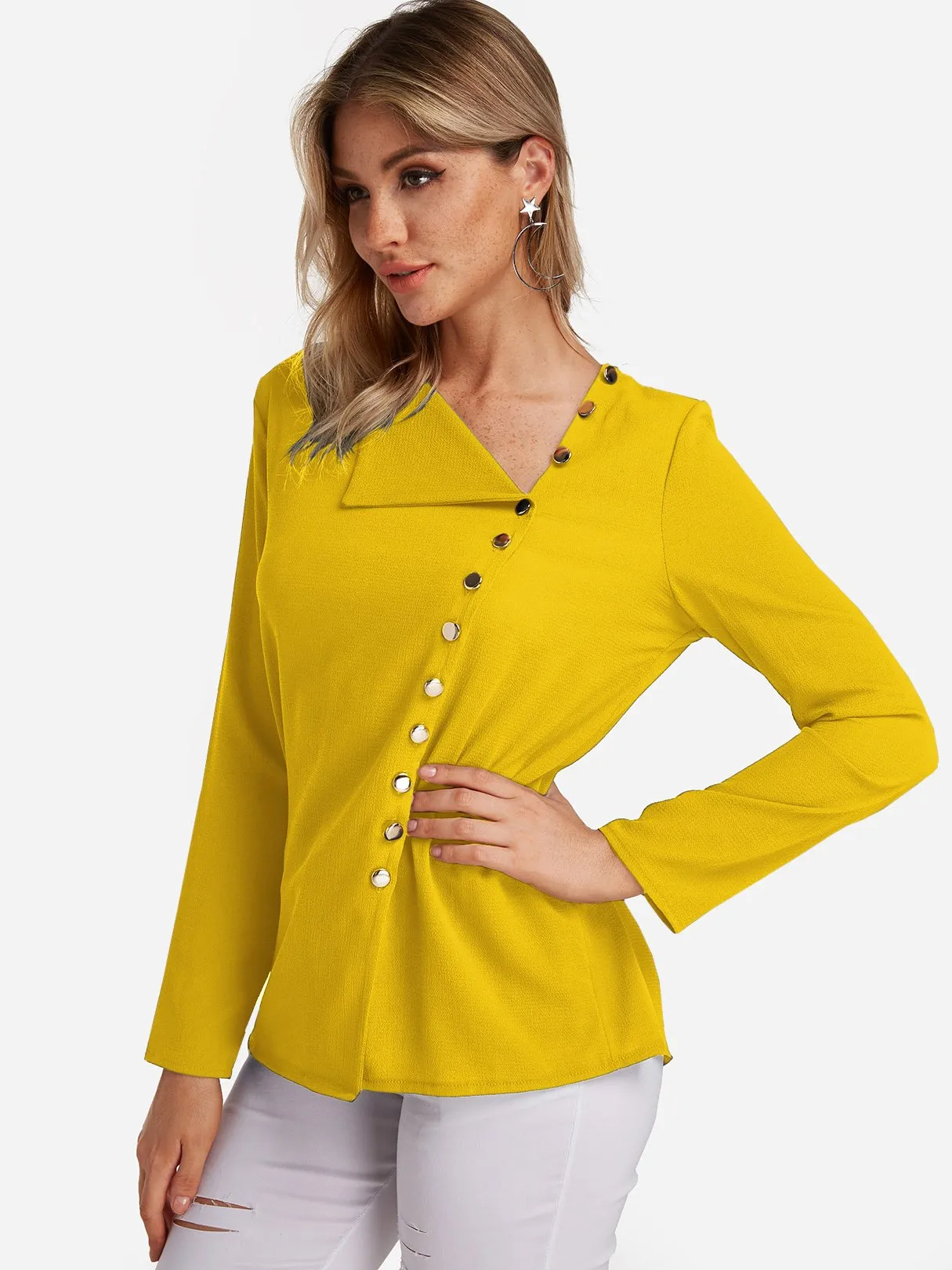 OEM ODM V Neck Irregular Fashion Shirt