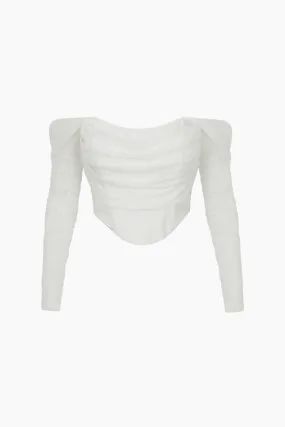 Off The Shoulder Long Sleeve Corset Top