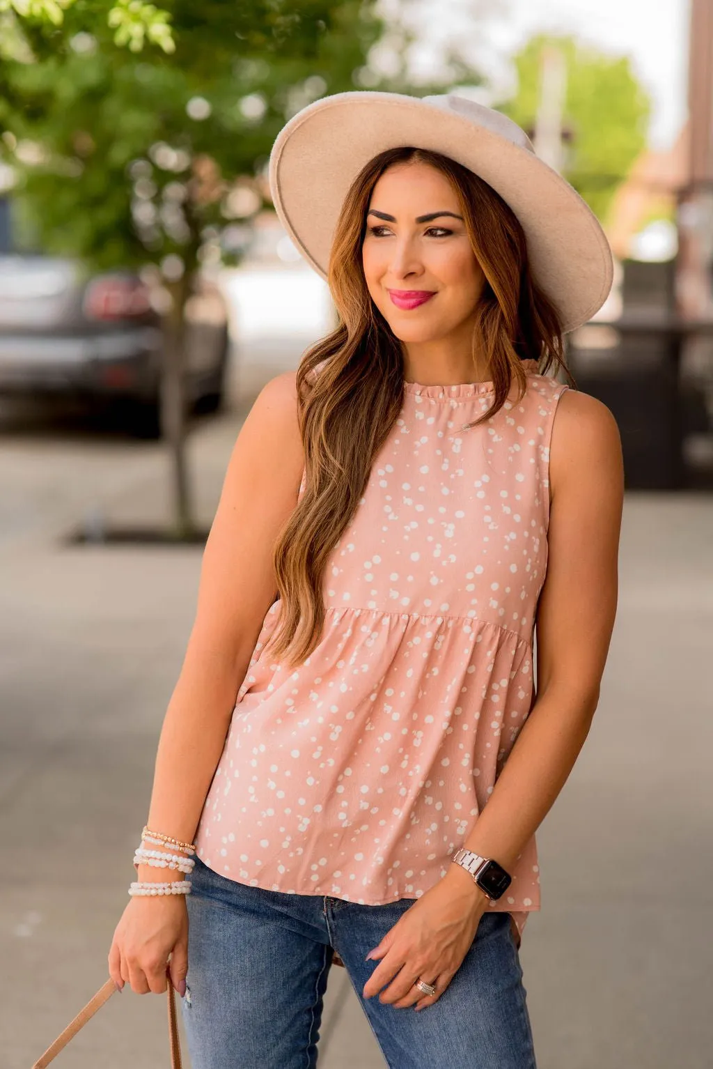 Paint Splatter Peplum Tank