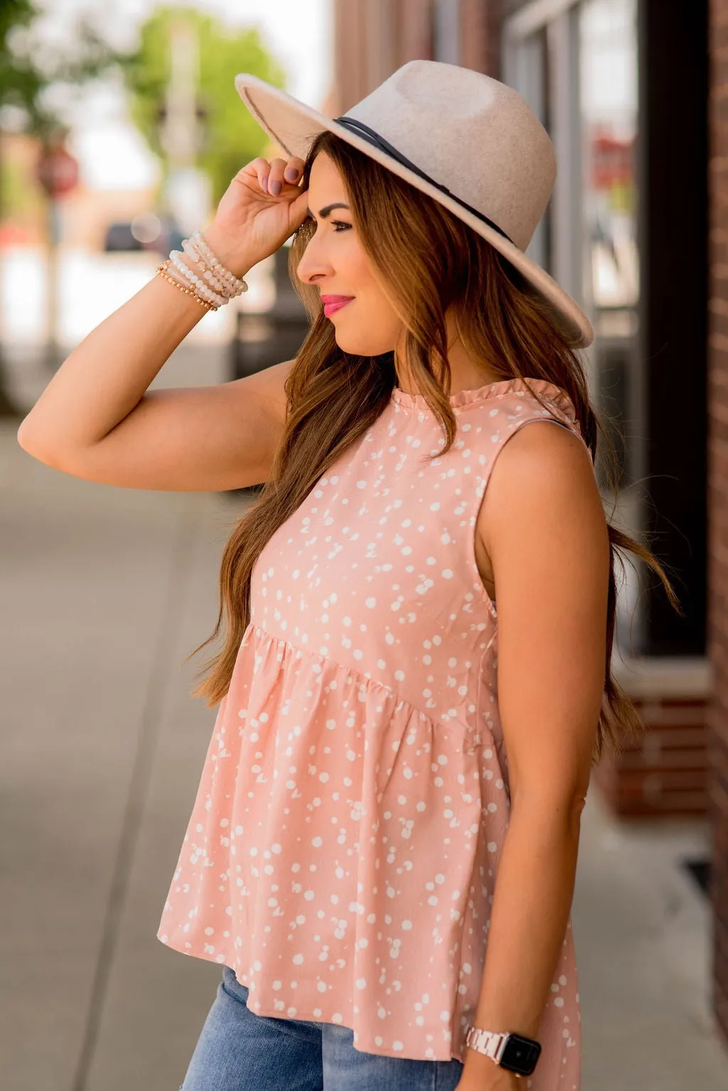 Paint Splatter Peplum Tank