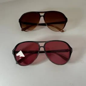 Pink & Brown Retro Aviators