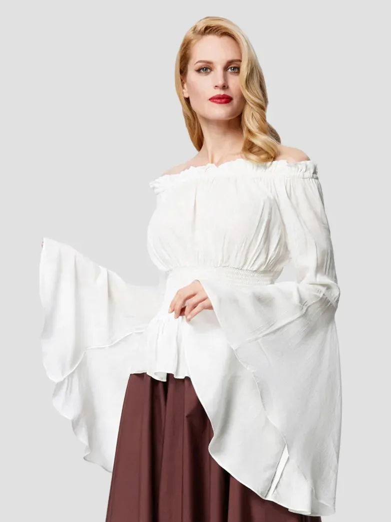 Retro Medieval Off Shoulder Bell Sleeves Tops