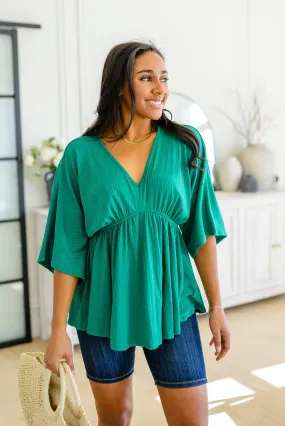 Storied Moments Draped Peplum Top