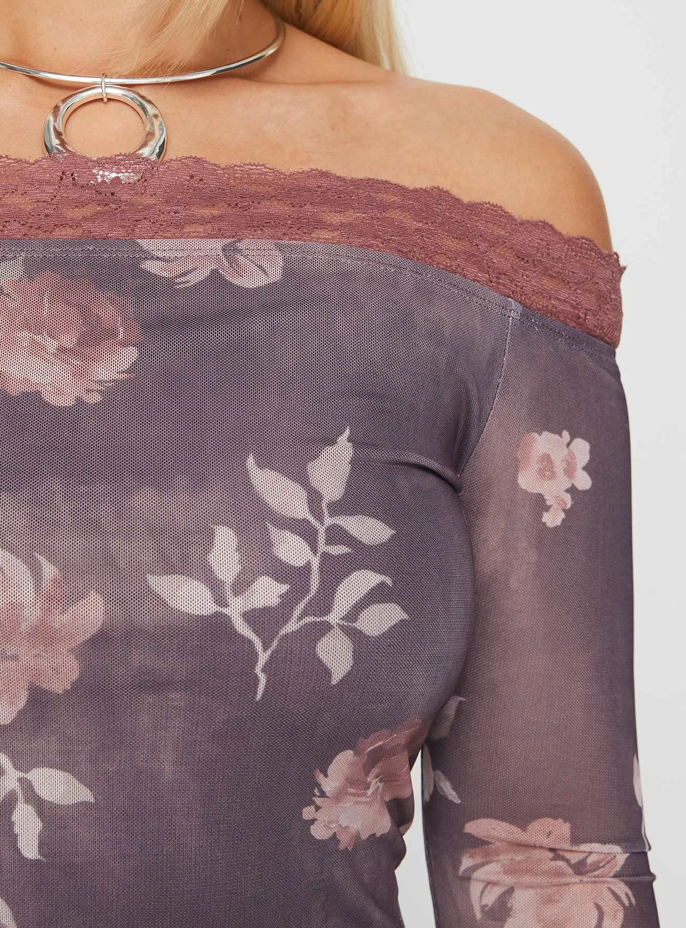 Syracruse Off The Shoulder Top Purple