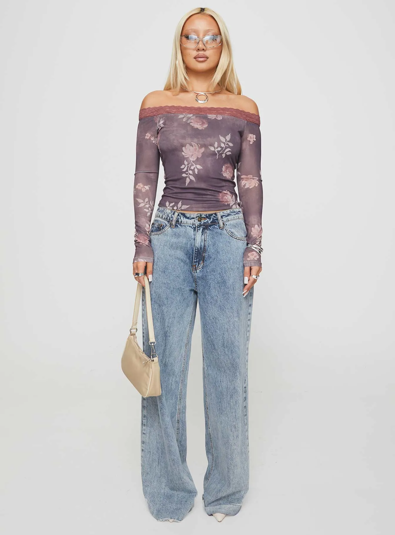 Syracruse Off The Shoulder Top Purple